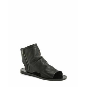 Vince Taylor Slouchy Cuffed Leather Sandal Black